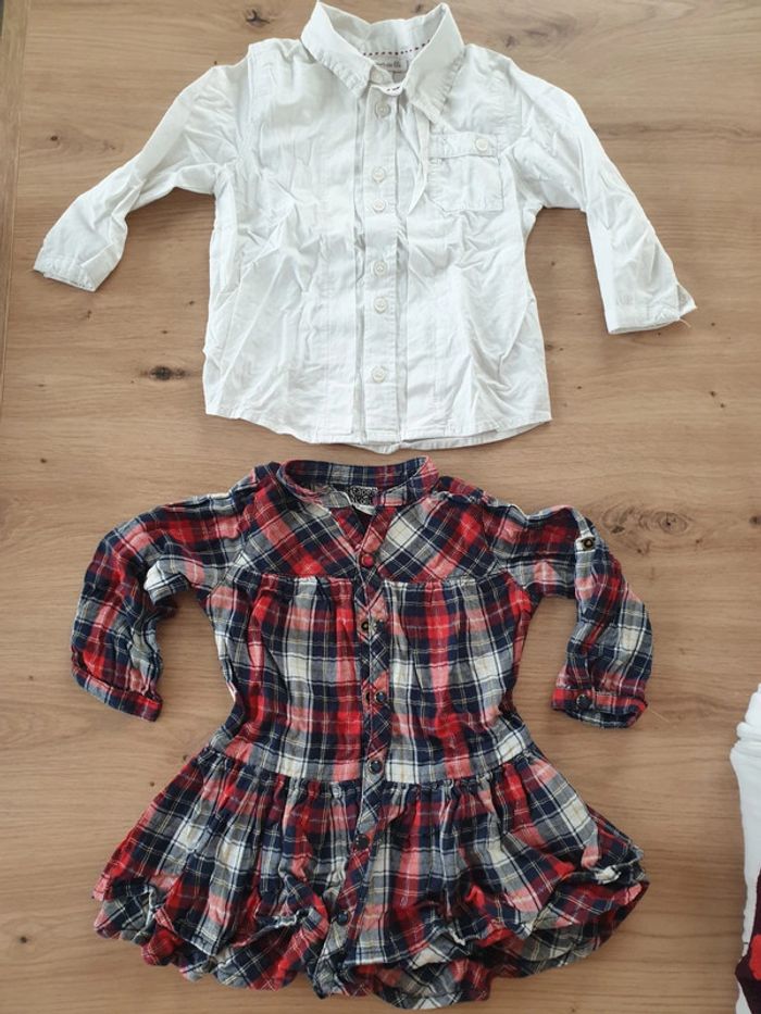 Lot 2 chemises blouses 12 mois - photo numéro 2