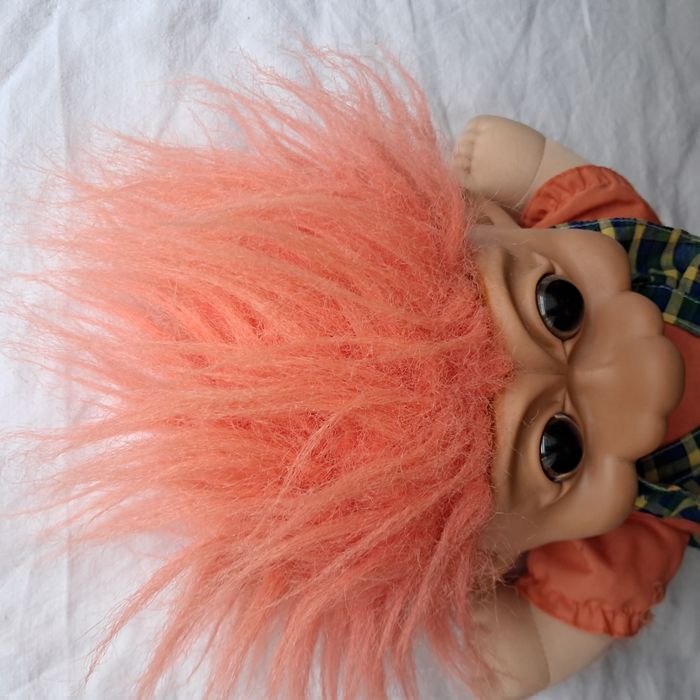 Poupée troll Hauteur 38 cm cheveux orange vintage - photo numéro 9