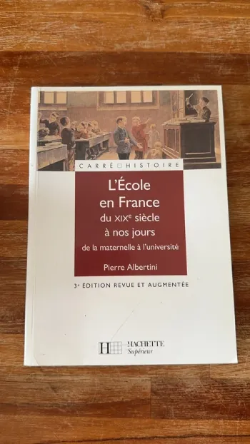 Livre l’école en France duXIX siècles à nos jours