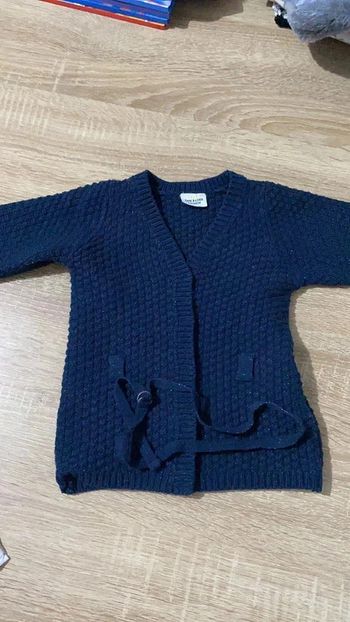 Gilet long bleu marine 6 mois TAO