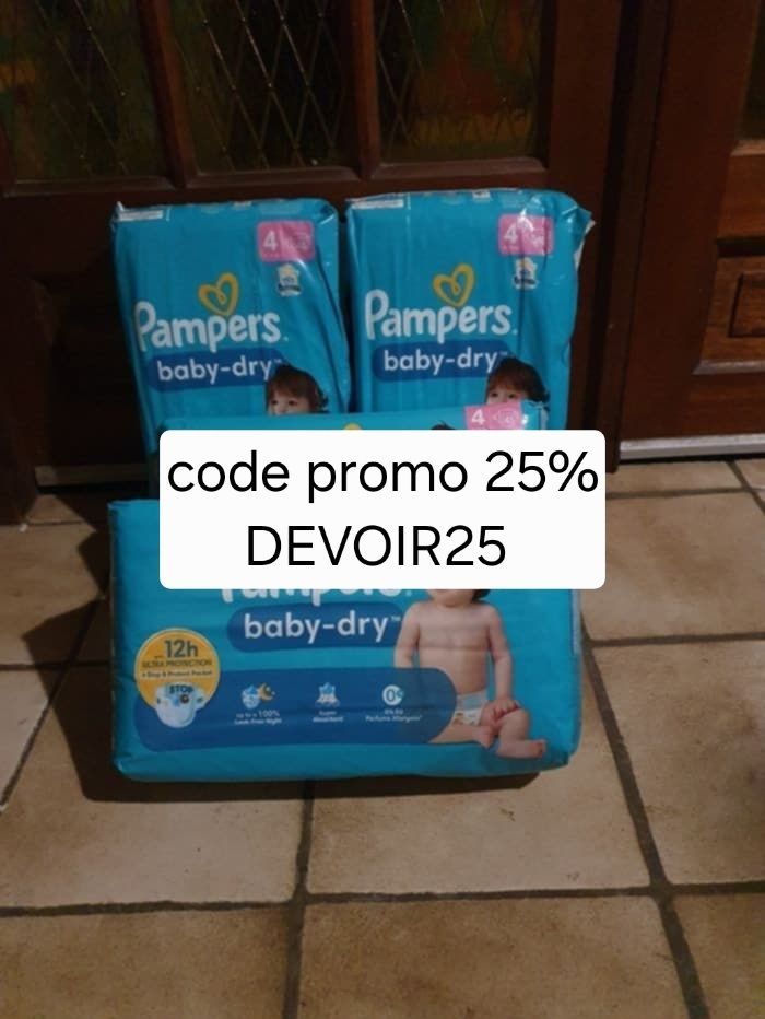 180 couches Pampers baby-dry taille 4