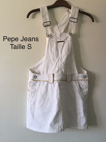 Robe salopette blanche Pepe Jeans Taille S