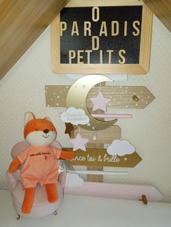 Peluche renard mon petit renardeau mots d'enfants 