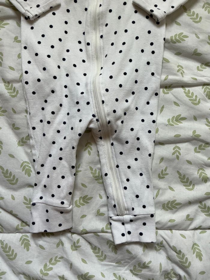 pyjama en coton blanc à pois noir 3 mois marquise - photo numéro 5