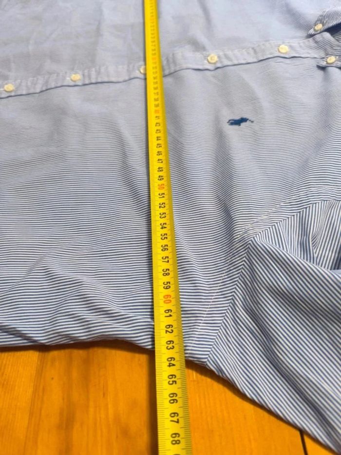 Chemise à rayure - Ralph Lauren - Logo brodé marine - Bleu, blanc - Taille XL - photo numéro 12
