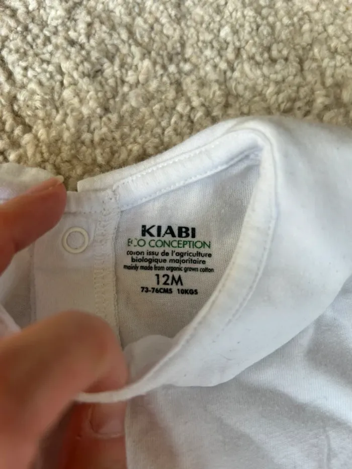 Lot : tenue demie saison pantalon et haut coton bio bébé fille - 12 mois - kiabi et kimadi - photo numéro 3