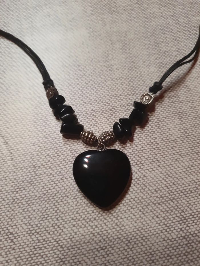 Collier cœur noir
