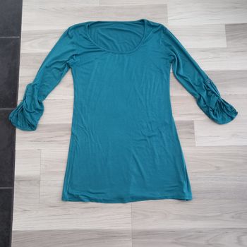 Chemisier femme turquoise à manches longues taille 38