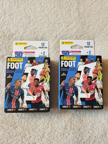 2 blisters de 14 pochettes panini foot ligue 1 2024 2025 neufs