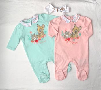 Lot de 2 pyjamas fin Disney + bandeau offert 6 mois