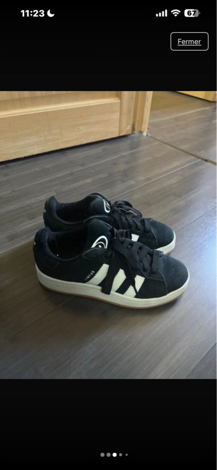 ADIDAS CAMPUS 00S BON ÉTAT - Daim Noir / T. 38.5 - Core Black - photo numéro 3