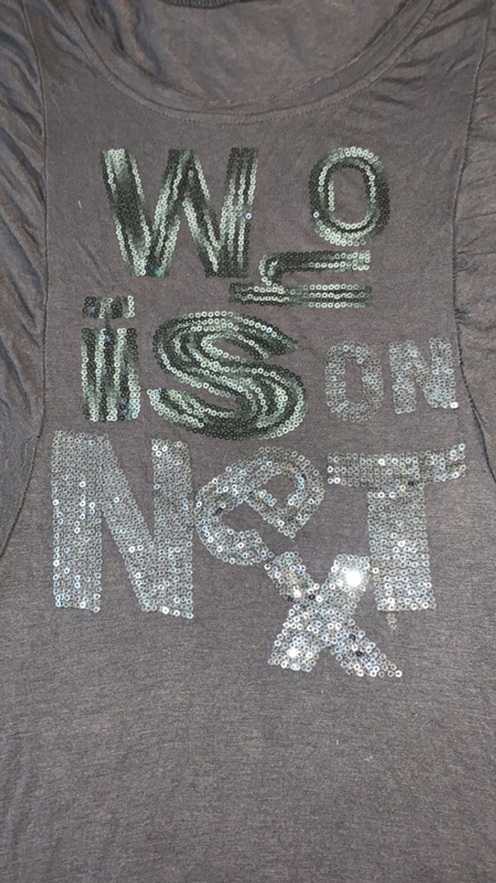 Haut à strass manches 3/4 taille L - photo numéro 2
