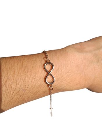 Bracelet rose dorée nœud infini vintage fin