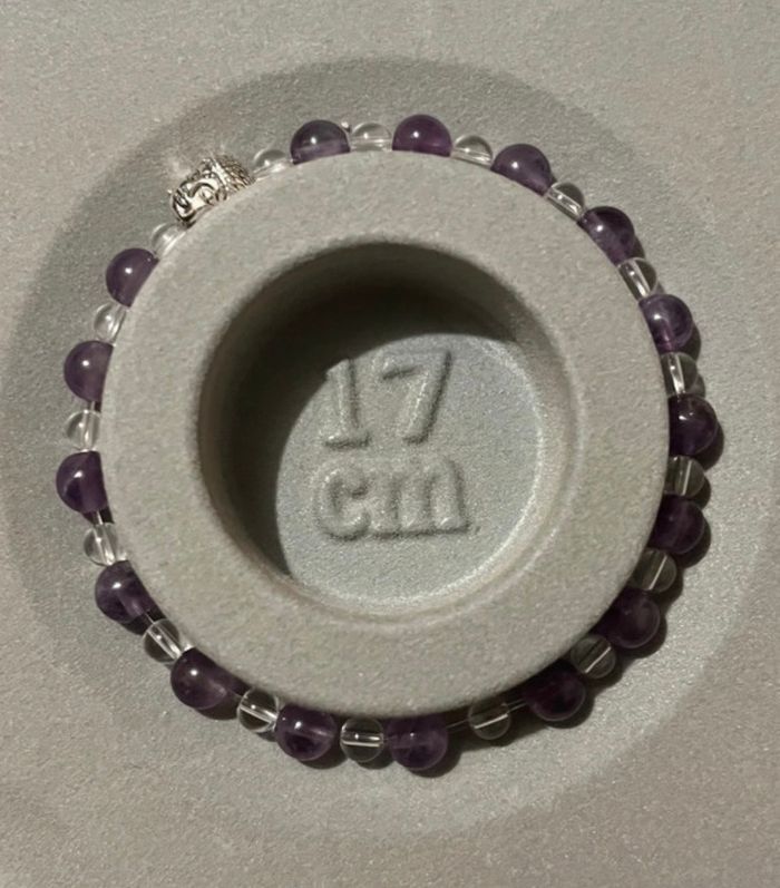 Bracelet Éveil et Sérénité – Améthyste et Cristal de Roche (17 cm) - photo numéro 3