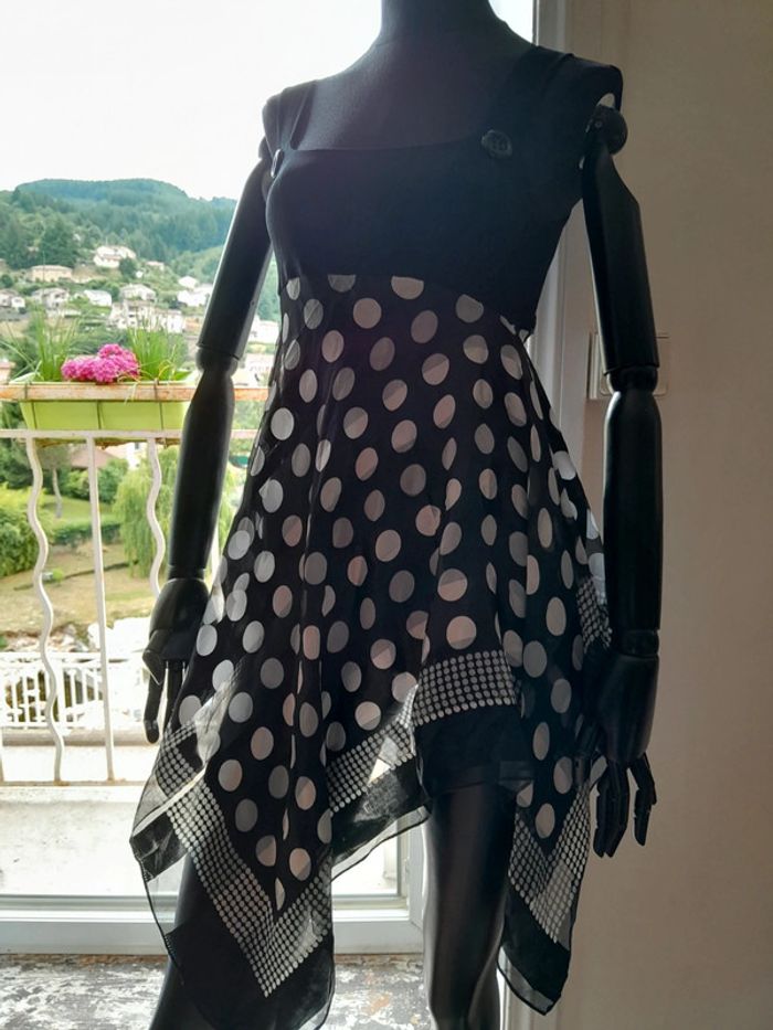 Débardeur asymétrique transparent à pois taille TU - photo numéro 3