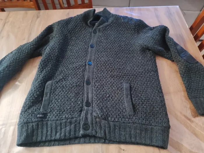 Gilet Dissident Vert Foncé Épais à Boutons - Taille XL - Très Bon État