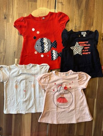 Lot 4 Tee-shirts Manches Courtes 6 Mois