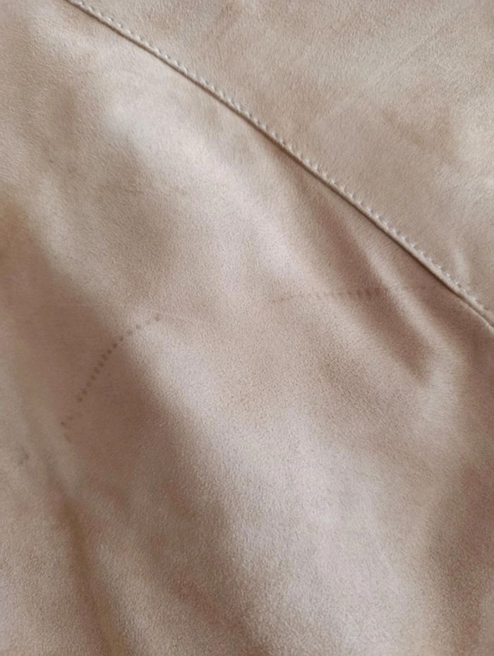 Veste manteau trench léger et fluide en daim Caroll 36 beige avec ceinture - photo numéro 13