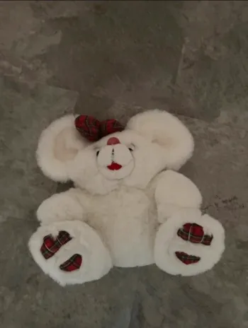 Peluche souris blanche en très bon état