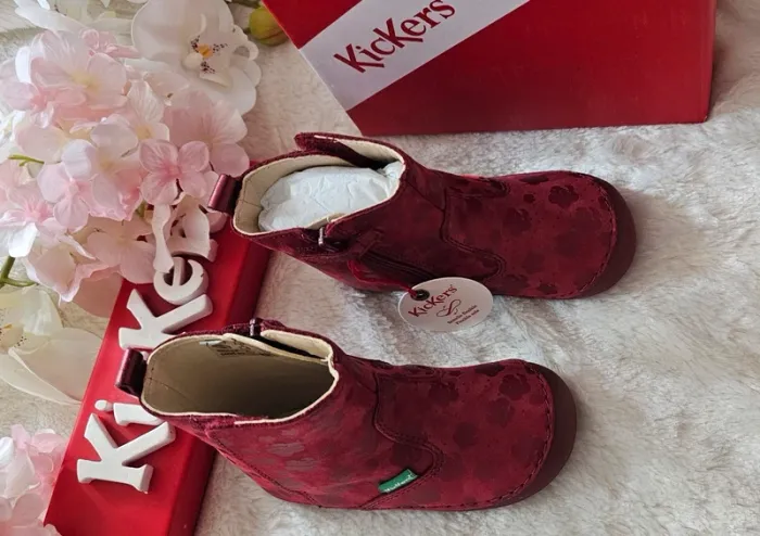 Bottes Bottines Cuir Zip Semelle Flexible Kickers T25 - photo numéro 3