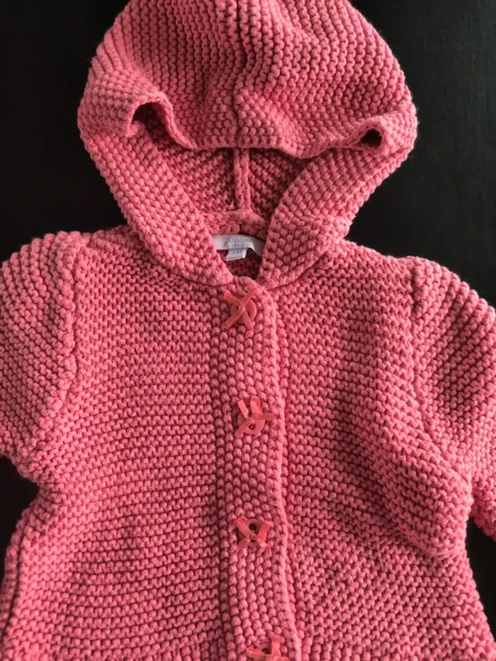 Gilet maille avec capuche 3 mois - photo numéro 2