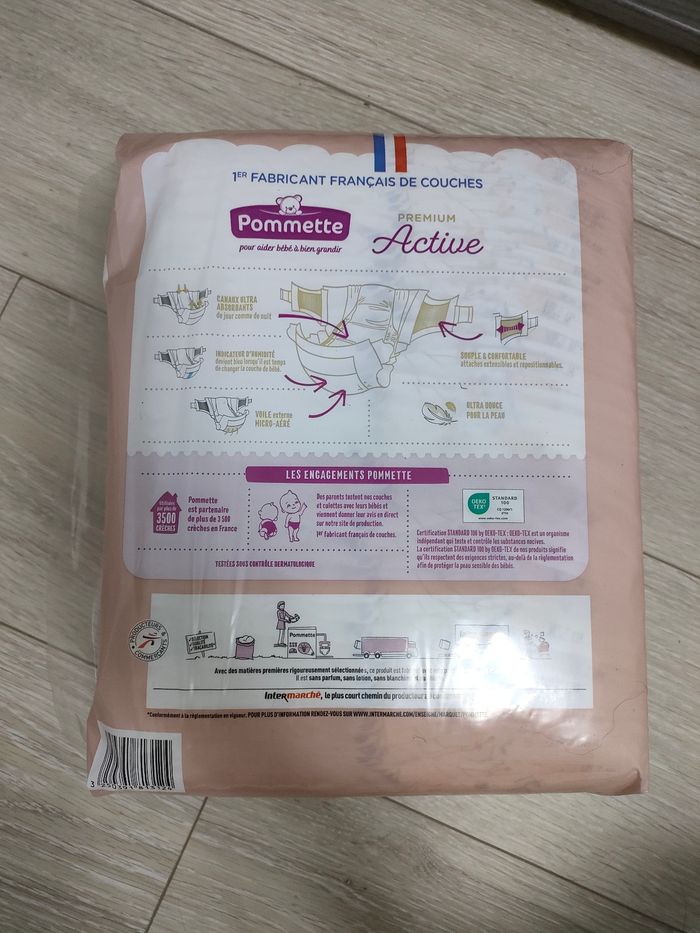 Paquet 44 couches Pompette Prenium Active taille 5  NEUF - photo numéro 3