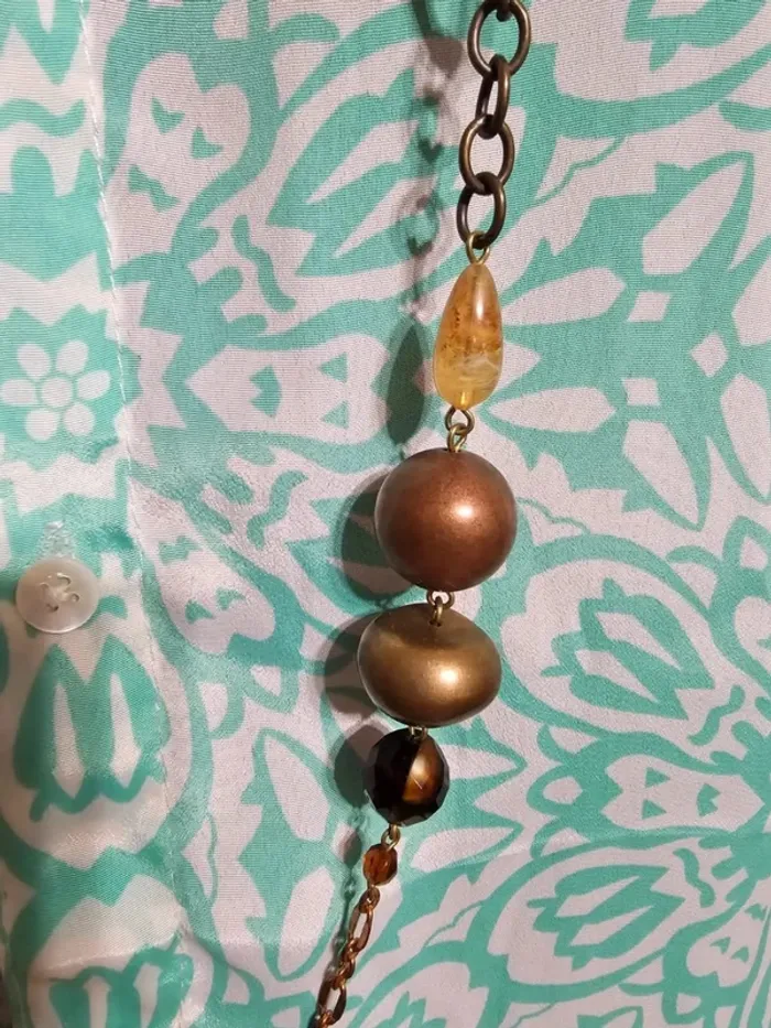 Collier Long Maliparmi - Chaîne et Perles Ethniques - Style Bohème Chic - photo numéro 2