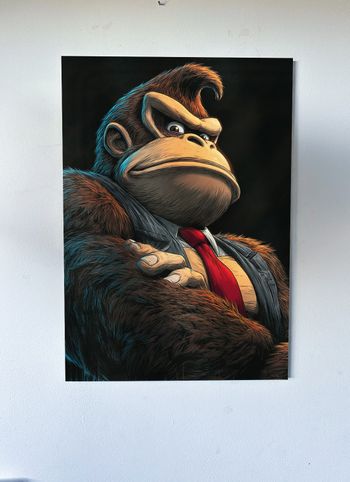 Poster métallique 30cm x 42cm Donkey Kong Mario + aimant mural fourni.