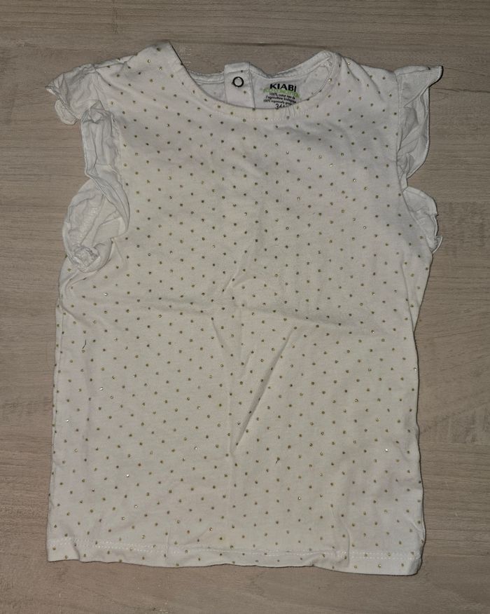 Tee shirt blanc et doré