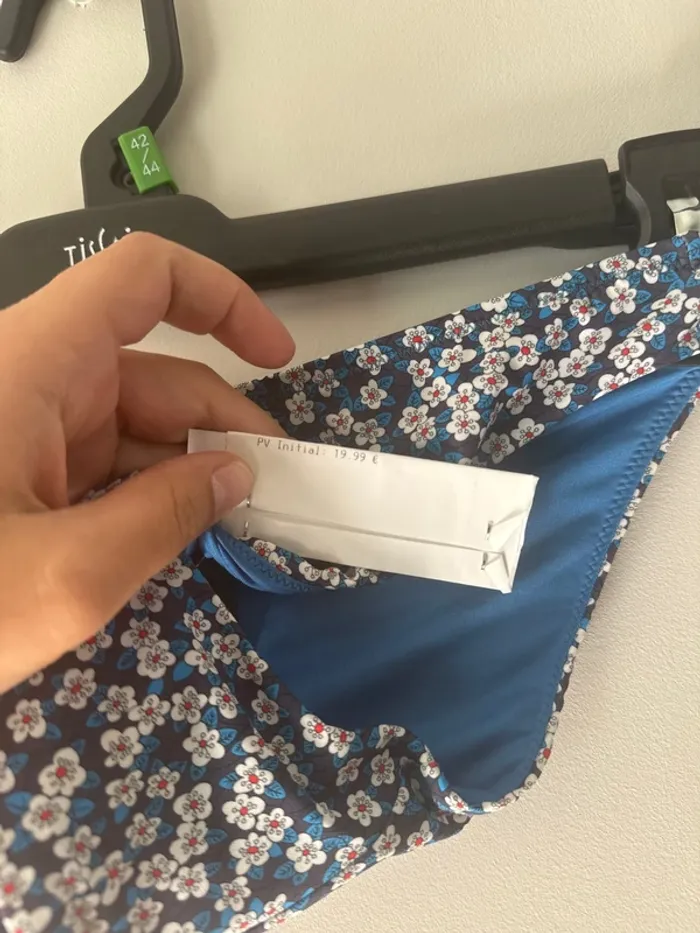 👙🌻bikini bleu à fleur - Etam - Taille 38 - neuf avec étiquette - photo numéro 5