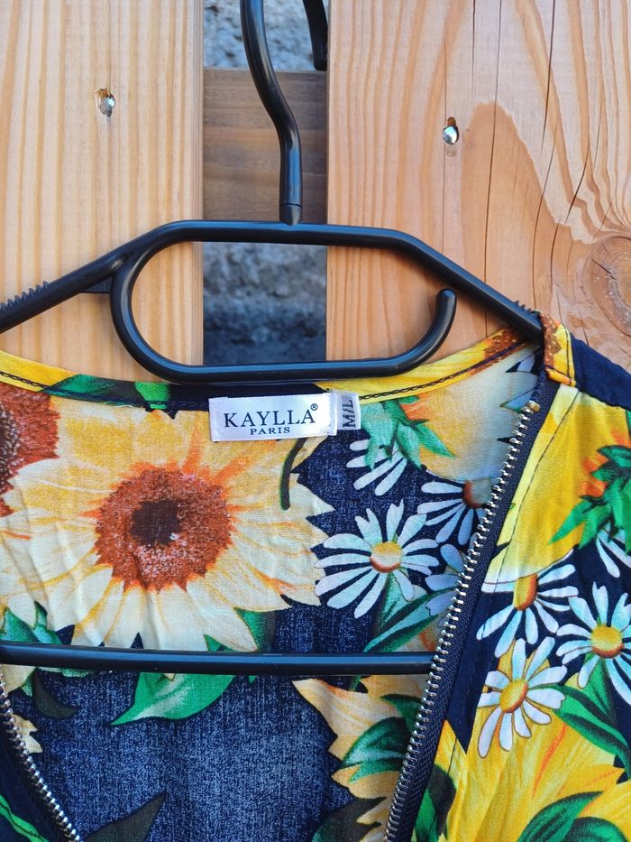 Jolie robe sans manches imprimé tournesol en coton Kaylla - photo numéro 3