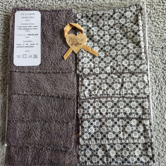 10 lingettes lavables 12x12 cm