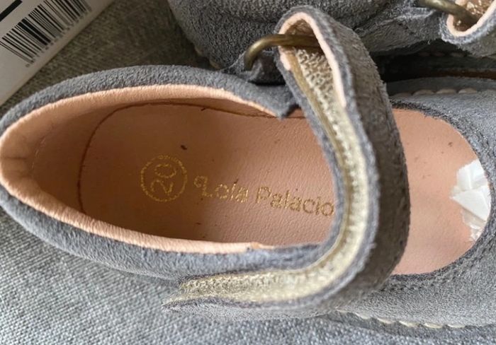 Lola Palacios chaussures babies cuir gris pointure 20 Neuves - photo numéro 3