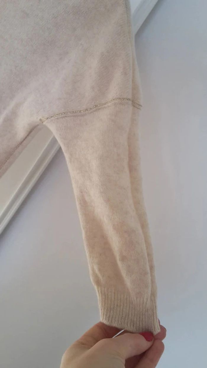 Pull beige en cachemire manches 3/4 - marque Etam / Taille XS - photo numéro 2