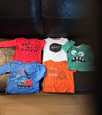 Lot de 5 tee shirts manches longues 4 à 18 mois
