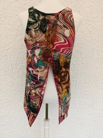 Débardeur dos ouvert made in Italia a motif colorées taille M