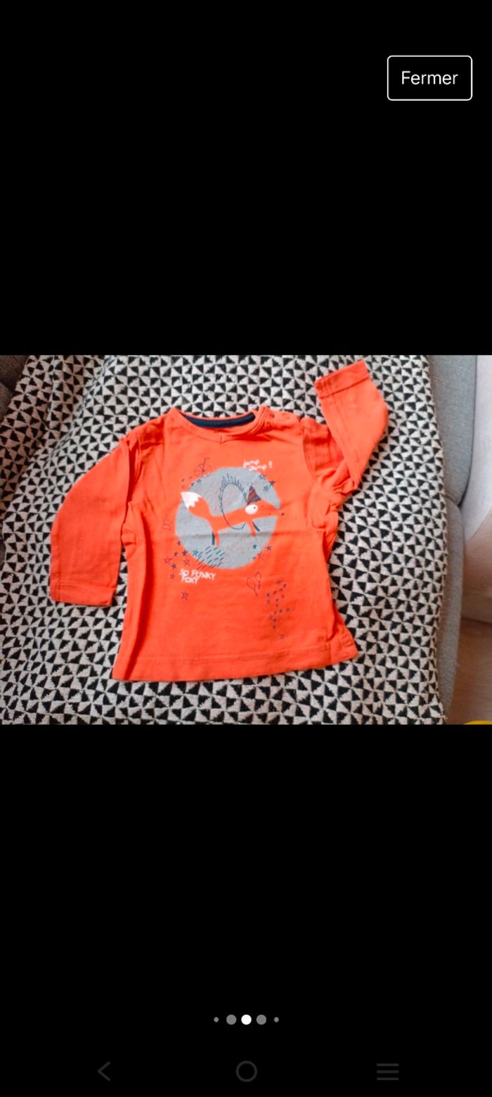 Lot de 9 t-shirts à manches longues 6 mois - photo numéro 5