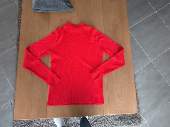 Pull col roulé rouge Camaïeu - photo numéro 5