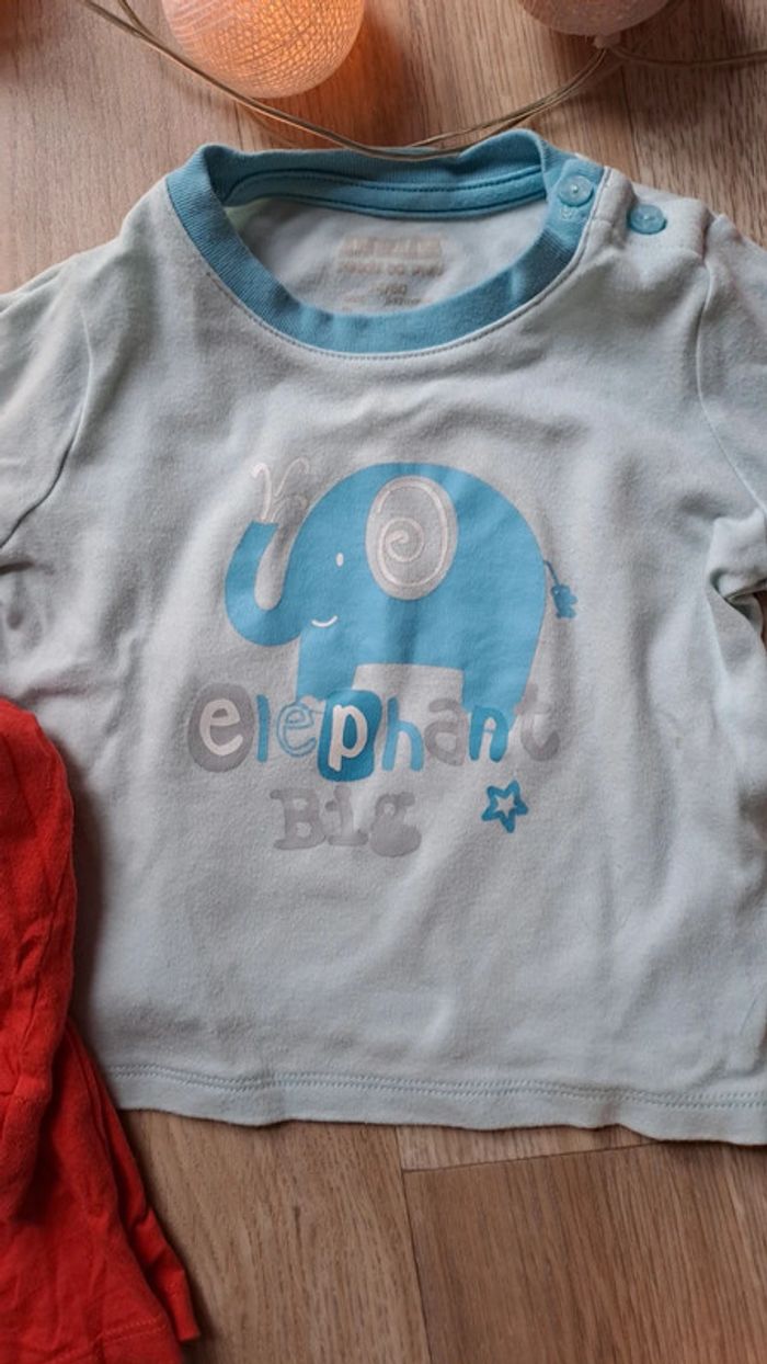 Lot de 2 t-shirts manches longues garçon taille 12 mois - photo numéro 4