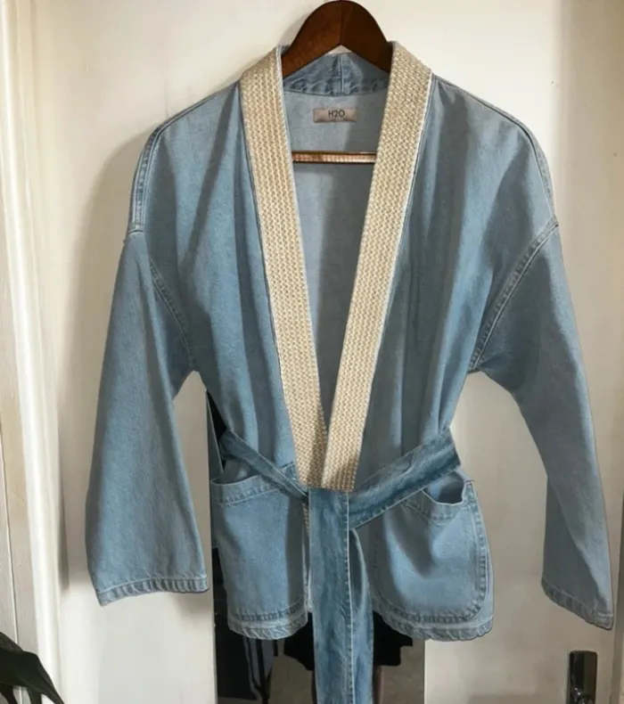 Superbe Veste Kimono en jeans , taille S, Neuf - H2O - photo numéro 7