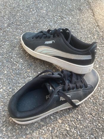 Basket puma noir argent