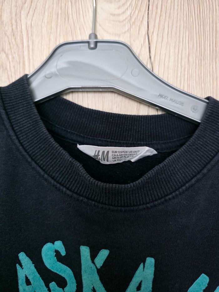 PULL GARÇON H&M RÉVERSIBLE MOTIFS OURS ALASKA US TAILLE 6/8ANS - photo numéro 3