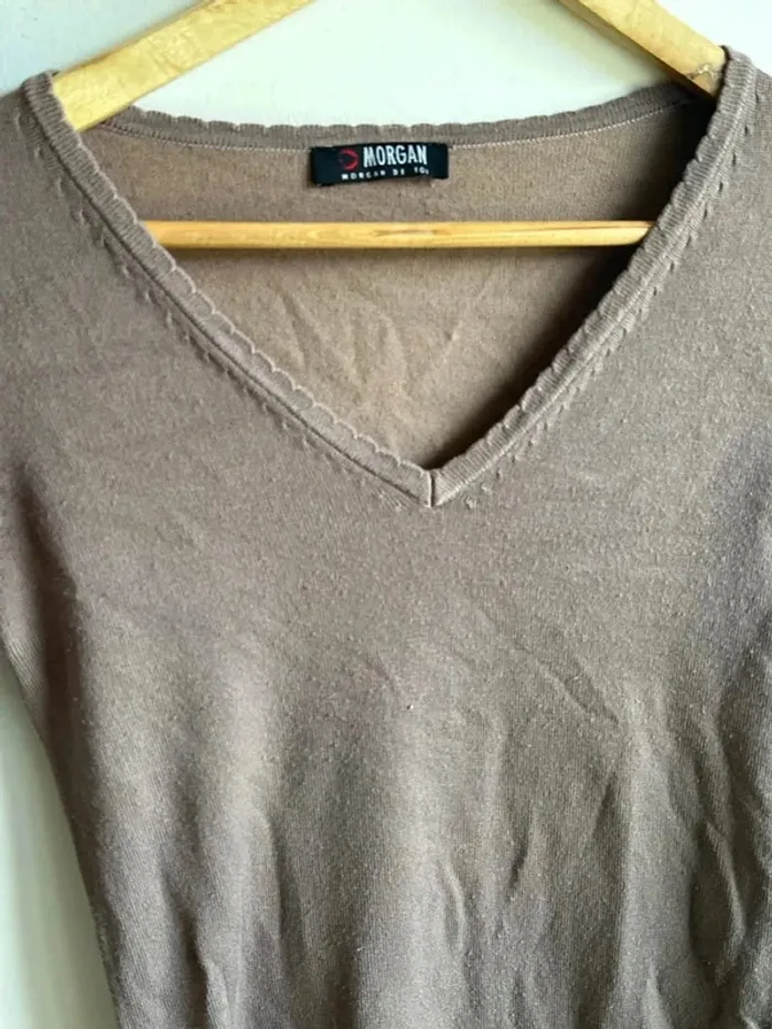 Pull taupe Morgan taille S - photo numéro 4