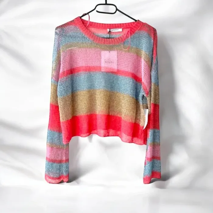 🌈 Magnifique pull court multicolore - Glamorous T/S-M 🌈
