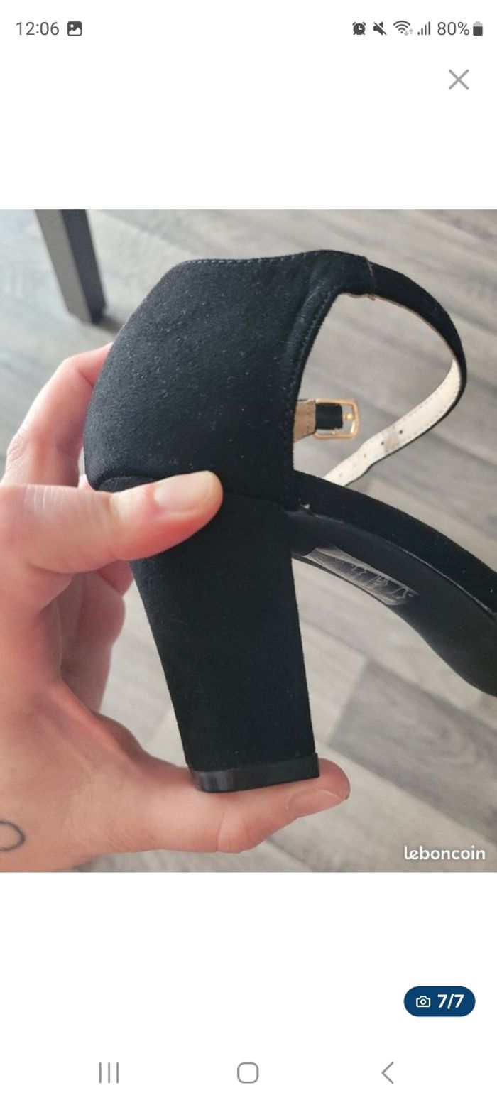 Paire d'escarpin noir à talon Gémo-Pointure 37 - photo numéro 7