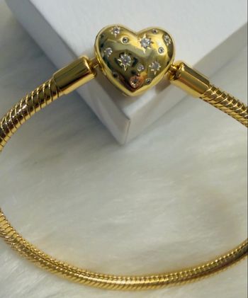 Bracelet acier inoxydable doré tendance idéal pour charm Pandora