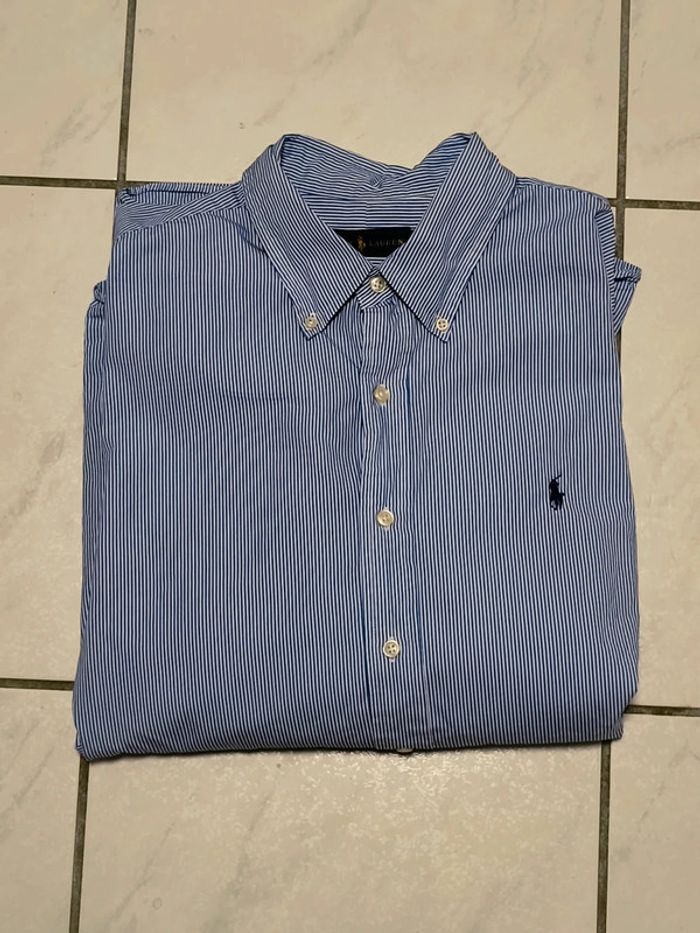 Chemise Ralph Lauren rayée bleue et blanche – Taille XL - photo numéro 3