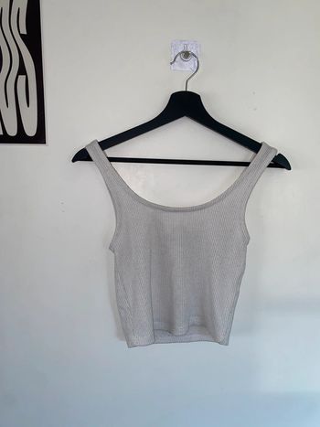 Crop top blanc laine