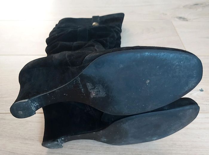 Bottes compensées noires en daim taille 39 (78) - photo numéro 3
