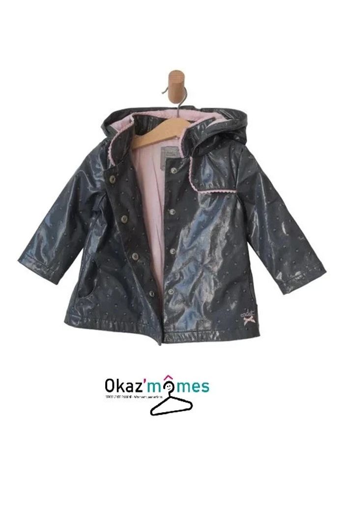 Ciré / veste légère imperméable grise et rose - Cadet Rousselle 12 mois - photo numéro 2